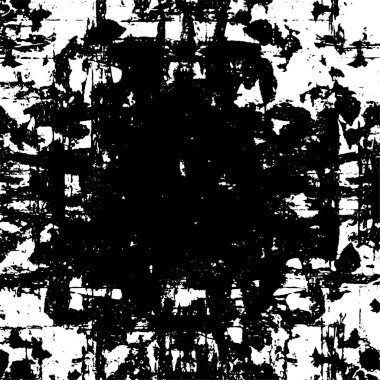 Grunge Siyah ve Beyaz Şehir Vektör Doku Şablonu. Çatlakların, lekelerin, çiplerin, çizgilerin koyu arkaplanı.