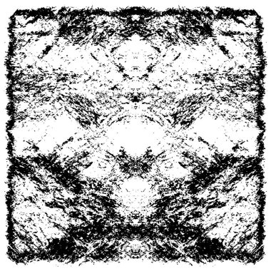 Grunge Siyah ve Beyaz Şehir Vektör Doku Şablonu. Çatlakların, lekelerin, çiplerin, çizgilerin koyu arkaplanı.