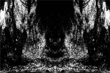 Grunge Siyah ve Beyaz Şehir Vektör Doku Şablonu. Çatlakların, lekelerin, çiplerin, çizgilerin koyu arkaplanı.