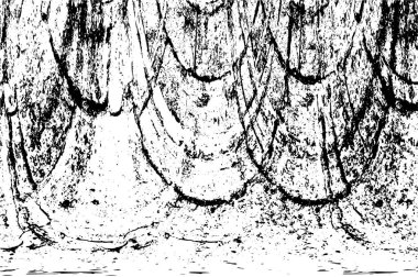 Grunge Siyah ve Beyaz Şehir Vektör Doku Şablonu. Çatlakların, lekelerin, çiplerin, çizgilerin koyu arkaplanı.