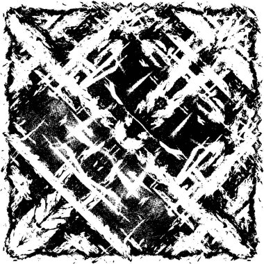 Grunge Siyah ve Beyaz Şehir Vektör Doku Şablonu. Çatlakların, lekelerin, çiplerin, çizgilerin koyu arkaplanı.