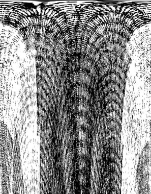 Grunge Siyah ve Beyaz Şehir Vektör Doku Şablonu. Çatlakların, lekelerin, çiplerin, çizgilerin koyu arkaplanı.