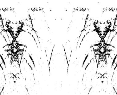 Grunge Siyah ve Beyaz Şehir Vektör Doku Şablonu. Çatlakların, lekelerin, çiplerin, çizgilerin koyu arkaplanı.