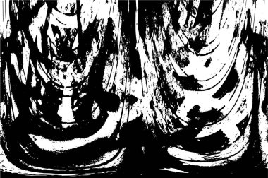 Grunge Siyah ve Beyaz Şehir Vektör Doku Şablonu. Çatlakların, lekelerin, çiplerin, çizgilerin koyu arkaplanı.