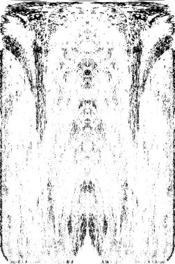 Grunge dikey olarak simetrik siyah beyaz doku. Tek renkli yıpranmış kaplama deseni. 