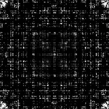 Grunge Siyah ve Beyaz Şehir Vektör Doku Şablonu. Çatlakların, lekelerin, çiplerin, çizgilerin koyu arkaplanı.