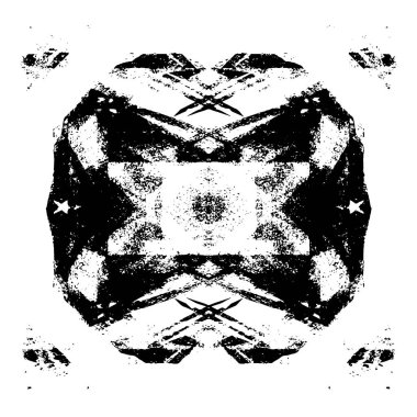 Grunge Siyah ve Beyaz Şehir Vektör Doku Şablonu. Çatlakların, lekelerin, çiplerin, çizgilerin koyu arkaplanı.