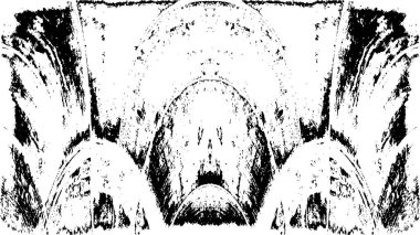 Grunge Siyah ve Beyaz Şehir Vektör Doku Şablonu. Çatlakların, lekelerin, çiplerin, çizgilerin koyu arkaplanı.