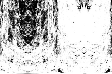 Grunge Siyah ve Beyaz Şehir Vektör Doku Şablonu. Çatlakların, lekelerin, çiplerin, çizgilerin koyu arkaplanı.