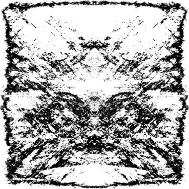 Grunge Siyah ve Beyaz Şehir Vektör Doku Şablonu. Çatlakların, lekelerin, çiplerin, çizgilerin koyu arkaplanı.
