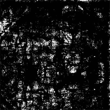 Grunge Siyah ve Beyaz Şehir Vektör Doku Şablonu. Çatlakların, lekelerin, çiplerin, çizgilerin koyu arkaplanı.