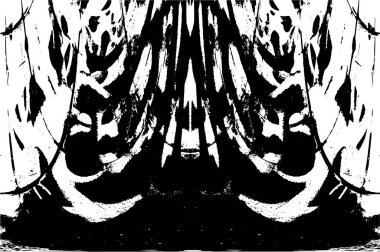 Grunge Siyah ve Beyaz Şehir Vektör Doku Şablonu. Çatlakların, lekelerin, çiplerin, çizgilerin koyu arkaplanı.