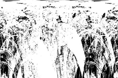 Grunge Siyah ve Beyaz Şehir Vektör Doku Şablonu. Çatlakların, lekelerin, çiplerin, çizgilerin koyu arkaplanı.