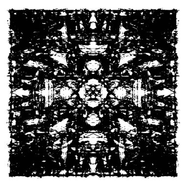 Grunge Siyah ve Beyaz Şehir Vektör Doku Şablonu. Çatlakların, lekelerin, çiplerin, çizgilerin koyu arkaplanı.