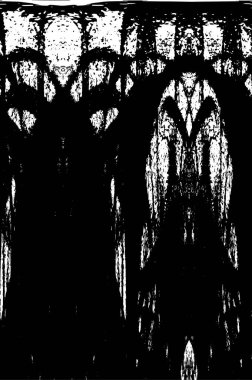 Grunge Siyah ve Beyaz Şehir Vektör Doku Şablonu. Çatlakların, lekelerin, çiplerin, çizgilerin koyu arkaplanı.