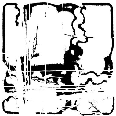 Grunge Siyah ve Beyaz Şehir Vektör Doku Şablonu. Çatlakların, lekelerin, çiplerin, çizgilerin koyu arkaplanı.