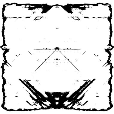 Grunge Siyah ve Beyaz Şehir Vektör Doku Şablonu. Çatlakların, lekelerin, çiplerin, çizgilerin koyu arkaplanı.