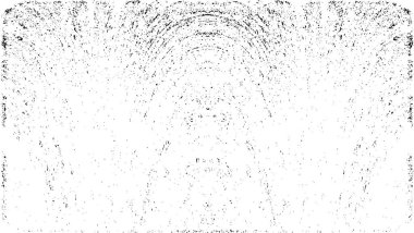 Grunge Siyah ve Beyaz Şehir Vektör Doku Şablonu. Çatlakların, lekelerin, çiplerin, çizgilerin koyu arkaplanı.
