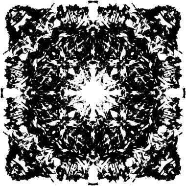 Grunge Siyah ve Beyaz Şehir Vektör Doku Şablonu. Çatlakların, lekelerin, çiplerin, çizgilerin koyu arkaplanı.