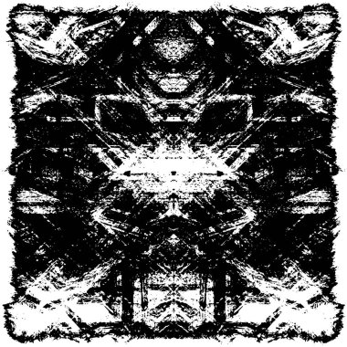 Grunge Siyah ve Beyaz Şehir Vektör Doku Şablonu. Çatlakların, lekelerin, çiplerin, çizgilerin koyu arkaplanı.