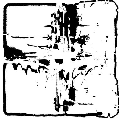 Grunge Siyah ve Beyaz Şehir Vektör Doku Şablonu. Çatlakların, lekelerin, çiplerin, çizgilerin koyu arkaplanı.