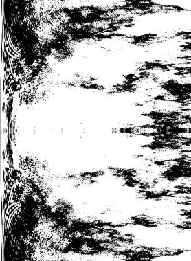 Grunge Siyah ve Beyaz Şehir Vektör Doku Şablonu. Çatlakların, lekelerin, çiplerin, çizgilerin koyu arkaplanı.