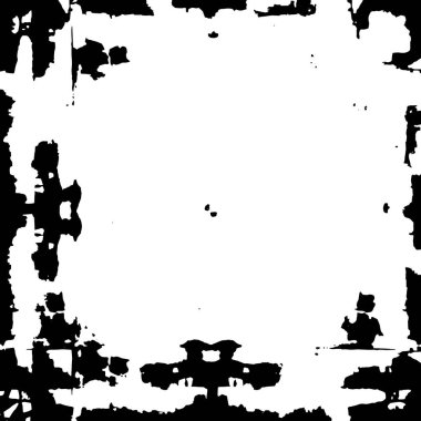 Grunge Siyah ve Beyaz Şehir Vektör Doku Şablonu. Çatlakların, lekelerin, çiplerin, çizgilerin koyu arkaplanı.