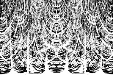 Grunge Siyah ve Beyaz Şehir Vektör Doku Şablonu. Çatlakların, lekelerin, çiplerin, çizgilerin koyu arkaplanı.