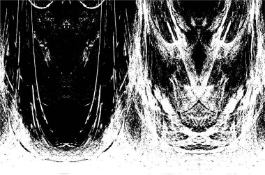 Grunge Siyah ve Beyaz Şehir Vektör Doku Şablonu. Çatlakların, lekelerin, çiplerin, çizgilerin koyu arkaplanı.