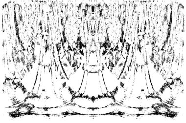 Grunge dikey olarak simetrik siyah beyaz doku. Tek renkli yıpranmış kaplama deseni. 