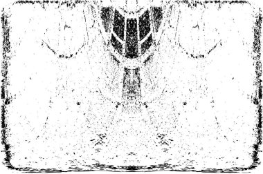 Grunge dikey olarak simetrik siyah beyaz doku. Tek renkli yıpranmış kaplama deseni. 