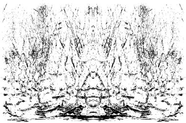 Grunge dikey olarak simetrik siyah beyaz doku. Tek renkli yıpranmış kaplama deseni. 