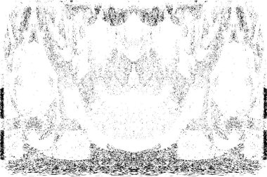 Grunge dikey olarak simetrik siyah beyaz doku. Tek renkli yıpranmış kaplama deseni. 