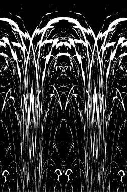 Grunge dikey olarak simetrik siyah beyaz doku. Tek renkli yıpranmış kaplama deseni. 