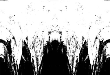 Grunge dikey olarak simetrik siyah beyaz doku. Tek renkli yıpranmış kaplama deseni. 