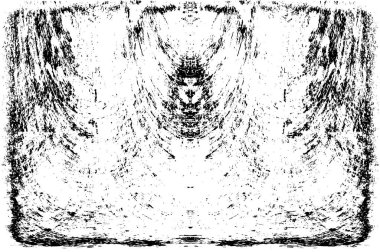 Grunge dikey olarak simetrik siyah beyaz doku. Tek renkli yıpranmış kaplama deseni. 