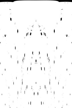 Grunge dikey olarak simetrik siyah beyaz doku. Tek renkli yıpranmış kaplama deseni. 