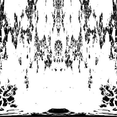 Grunge dikey olarak simetrik siyah beyaz doku. Tek renkli yıpranmış kaplama deseni. 