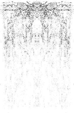 Grunge dikey olarak simetrik siyah beyaz doku. Tek renkli yıpranmış kaplama deseni. 