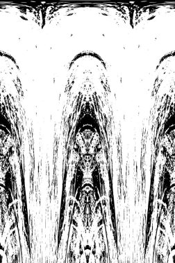 Grunge dikey olarak simetrik siyah beyaz doku. Tek renkli yıpranmış kaplama deseni. 