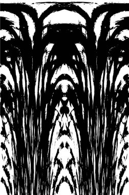 Grunge dikey olarak simetrik siyah beyaz doku. Tek renkli yıpranmış kaplama deseni. 