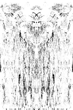 Grunge dikey olarak simetrik siyah beyaz doku. Tek renkli yıpranmış kaplama deseni. 