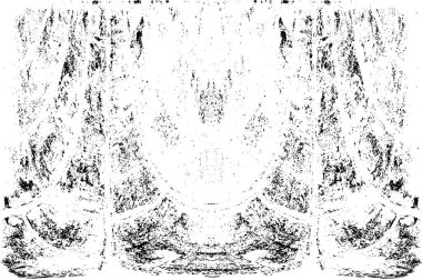 Grunge dikey olarak simetrik siyah beyaz doku. Tek renkli yıpranmış kaplama deseni. 