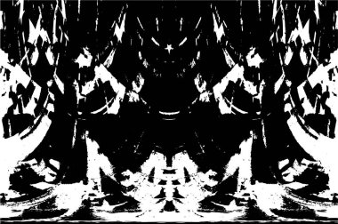 Grunge dikey olarak simetrik siyah beyaz doku. Tek renkli yıpranmış kaplama deseni. 