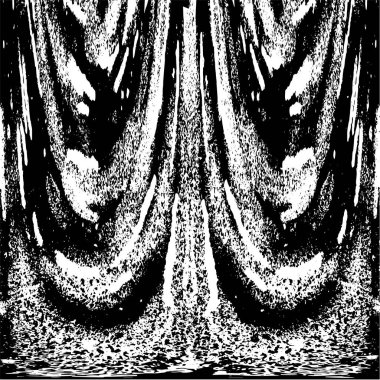 Grunge dikey olarak simetrik siyah beyaz doku. Tek renkli yıpranmış kaplama deseni. 