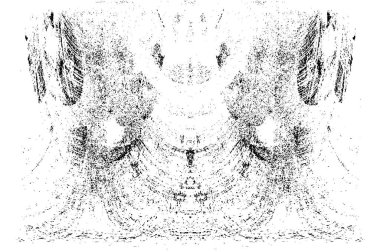 Grunge dikey olarak simetrik siyah beyaz doku. Tek renkli yıpranmış kaplama deseni. 