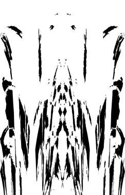 Grunge dikey olarak simetrik siyah beyaz doku. Tek renkli yıpranmış kaplama deseni. 