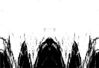 Grunge dikey olarak simetrik siyah beyaz doku. Tek renkli yıpranmış kaplama deseni. 