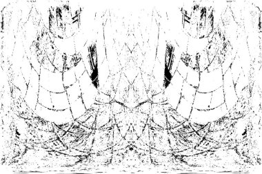 Grunge dikey olarak simetrik siyah beyaz doku. Tek renkli yıpranmış kaplama deseni. 