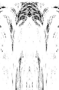 Grunge dikey olarak simetrik siyah beyaz doku. Tek renkli yıpranmış kaplama deseni. 